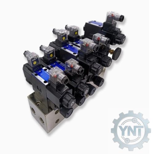  6 Spool Hydraulic Solenoid Directional Valve Bank